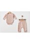Baby Girl 2-Piece Set Tulip Printed Long Sleeve Ribbed Camisole Snap Fastener Bodysuit