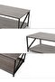 Migue home Modern Two Tier Coffee Table for Living Room, Easy Assembly, 100cm L x 55cm W x 45cm H, Washed Grey Color - 7