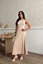 Women's Modal Fabric Beige Sleeveless Long Dress