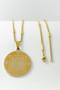3.5 cm Plate Gold Color Double Sided Celcelutiye Vefki Embroidered 60 cm Bar Thick Doc Chain 316L Stainless Steel Necklace - 7