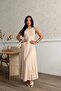 Women's Modal Fabric Beige Sleeveless Long Dress - 4