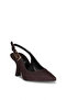 Damla 17 Brown Fabric Open-Heeled Women's Shoes - 3