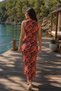 Women's Desen50 Crew Neck Sleeveless Slit Long Dress Arm-23Y001090 - 2