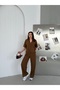 Women's Oversize Linen Trousers with Front Stitching Detail - Shirt Set