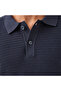 Men Long Sleeves Knit Textured Polo T-shirt - 5