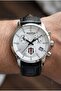 Taraftar Men's Wristwatch |   42mm Stainless Steel Case, Black Leather Band - 6