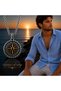 Stainless Steel Minimal Design Anthracite Gold and Silver Color Sailor Compass Necklace - 2