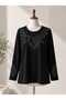 Women's New Season Luxury Stone Embroidered Mother Combed Cotton Blouse