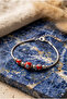 Steel Red Evil Eye Beaded Bracelet