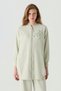 Zühreçiçek Brooched Zippered Jacquard Mint Jacket Ekru 0162