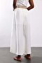 White Belted Linen Blend Trousers 51405 - 5