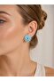 Ice Blue Color Crystal Stone Flower Model Women's Earrings - 2