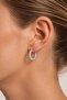 Silver Color Full Zircon Stone Hoop Women's Earrings - 2