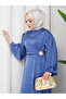 Women's Brochette-Detained Premium Jacquard Satin Fabric Tunic Dress - 6