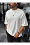 White Two-Thread Basic Oversize T-Shirt Es-71-149 - 3