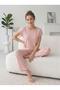 Women's Ribbed Lace Detailed Knitted Pajama Set