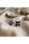 Minimal Pearlescent Violet Earrings - Special Design Steel Earrings - 4