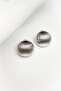 Striped Model Silver Color Earrings