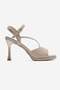 Women's Stoned Single-Heel Painted Platform Heeled Sandals Gold Glitter - 2