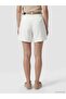 Regular Fit Belted Women's Pleated Shorts (S6) - 4