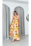 Women's Halter Neck Open Back Relaxed Fit Floral Long Dress - 8