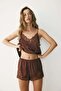 Lace-trimmed satin pyjamas - 2