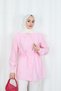 Baby Collar Lace Detailed Lace-Up Tunic Hnt2133 Pink - 3