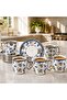 6-Person Luxury Porcelain Silver Gilded Cup Set (Silver) - 2
