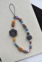 Ethnic Bohemian Style Phone Charm with Turquoise and Labradorite Natural Stones, Handmade Phone Strap - 2