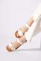 Resare Single Strap Buckle Genuine Leather Women's Sandals White Skin - 2