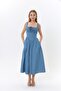Straped Back with Geped Detail, Front Tie-Up Detail, Denim 4091 - 3