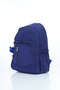 Vital Series Waterproof Navy Blue Crinkle Fabric Multi-Compartment Casual Backpack - Stylish School and Travel Bag with Plush Accessories - 3
