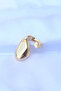 Brass Gold Color Adjustable Large Curved Ring - 2