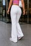 High Quality Women's 5-Pocket Low Waist Spanish Leg Skinnyfit Stretchy Jean Pants C619-White - 7