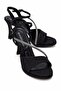 Women's Stoned Single-Heel Painted Platform Heeled Sandals Black Glitter