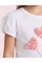 Girls White 3D Heart Balloon T-Shirt - 8