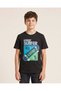 Senior Boys Black Street Surfer Graphic T-Shirt