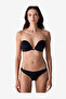 Women Deep Decollete Black Push Up Wired Padded Bra