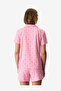 Women Pink Stardust Short Sleeve Shirt Shorts Pink Set - 4