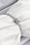 Brass Zircon Stone X Detailed Waterway Model Silver Color Elevator Women's Bracelet