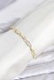 Brass Gold Color Zircon Stone Flower Model Women's Bracelet - 2