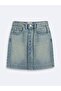 Zeına g Mid Indigo Skirt
