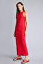 Bodycon Body-Hugging Halter Neck Ribbed Sleeveless Red Midi Dress H7119Ax26Sm