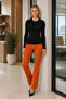 Women's Stretch Fabric Crew Neck Long Sleeve Slim Fit Black Blouse 2300 - 5
