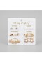 Weekly Combination Earring Set - Women's Gold Minimalist Multi-Earring Combination