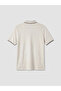 Vizyon New Season Beige Polo Collar Textured Men's T-Shirt - 7