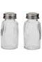 Salt & Pepper Shaker Set – 2 Pcs - Clear Glass with Stainless Steel Lid