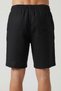 Men's Black Muslin Linen Shorts 100% Cotton Full Fit with Back Pockets - 5