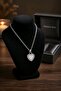 Silver Color Luxurious Heart Figured Showy Necklace - 2
