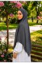 Practical Medium Size Sandy Sufle Scarf - Needle-Free Hijab for Hajj, Umrah, and Daily Use, Smoked - 2